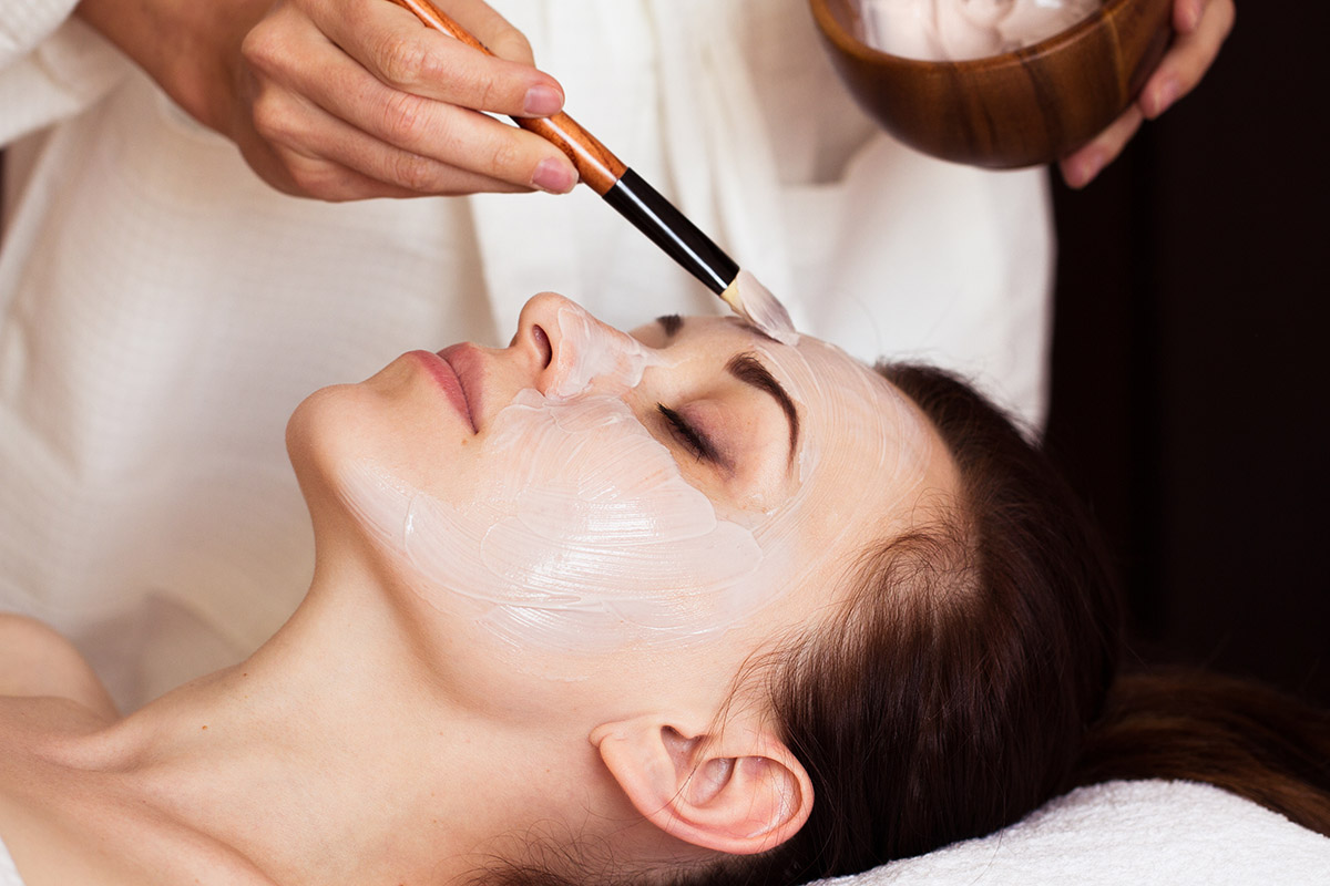 A woman gets a relaxing chemical peel from Hazelday Spa.